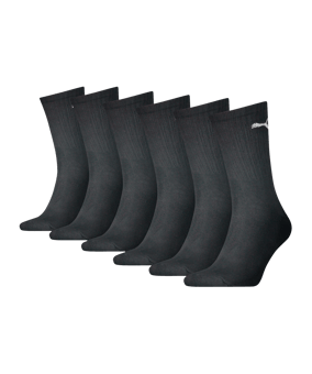 PUMA Unisex Crew Socken 6er Pack Schwarz F001 - schwarz