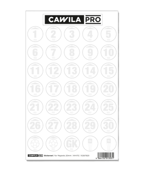 Cawila PRO Stickerset Rückennummer 20mm Weiss - weiss