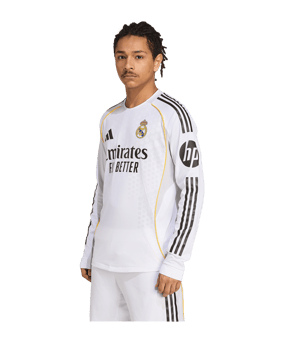 adidas Real Madrid Authentic Trikot Langarm Home 2025/2026 Weiß - weiss
