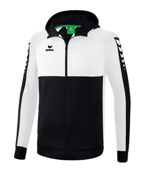 Erima SIX WINGS Kapuzenjacke Schwarz Weiss - schwarz