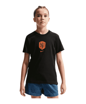 Nike KNVB Niederlande Crest T-Shirt Kids Schwarz F010 - schwarz
