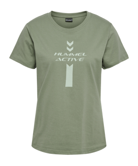 Hummel hmlACTIVE Graphic T-Shirt Damen Grün F6005 - gruen