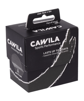 Cawila SPORTSCARE Kinesiology Tape | 5,0cm x 5m | Schwarz - schwarz