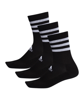adidas 3S Performance Crew Socken 3er Pack Schwarz - schwarz