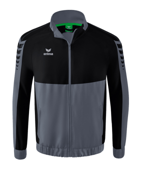 Erima Six Wings Präsentationsjacke | Grau Schwarz - grau