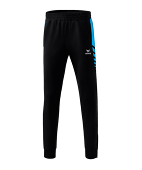 Erima Six Wings Worker Hose Kids Schwarz Hellblau - schwarz