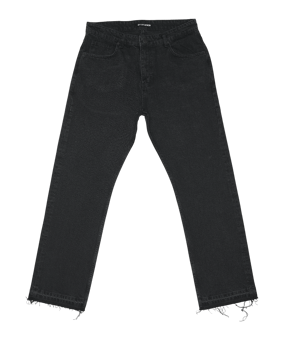 2Y-Studios Arun Open Hem Straight Jeans Hose Schwarz - schwarz