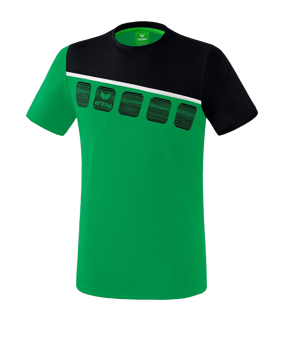Erima 5-C T-Shirt Kids Grün Schwarz - gruen
