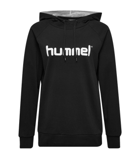 Hummel Cotton Logo Hoody Damen Schwarz F2001 - schwarz