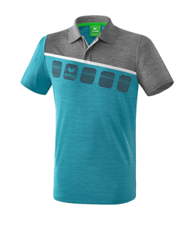 Erima 5-C Poloshirt Blau Grau - blau