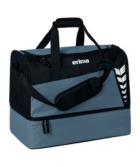 Erima Six Wings Sporttasche mit Bodenfach Gr. M Grau Schwarz - grau