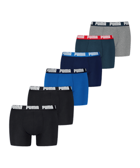 PUMA Everyday Boxer 6er Pack Schwarz Blau F002 - schwarz