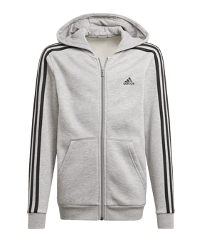 adidas adidas 3S Essentials hooded jacket kids grey Kapuzenjacke Kids Grau - grau