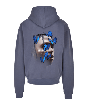 Mister Tee Le Papillon Oversized Hoody Blau 