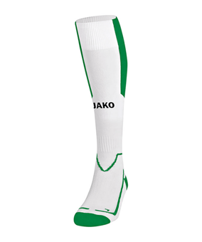 JAKO Lazio Stutzenstrumpf Weiss Grün F60 - weiss