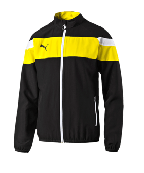 PUMA Spirit II Woven Jacke Kids Schwarz Gelb F37 - schwarz