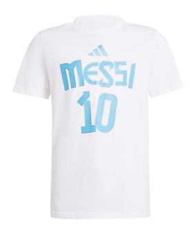 adidas Messi Name and Number Graphic Tee Kids White - weiss