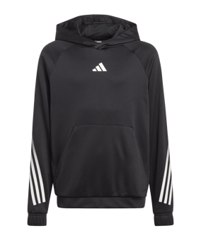 adidas Train Icons 3S Hoody Kids Schwarz Weiss - schwarz
