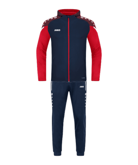 JAKO Performance Trainingsanzug mit Kapuze Blau Rot F909 - blau