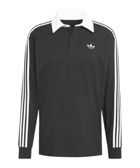 adidas 3 Stripes Longsleeve Polo Schwarz 