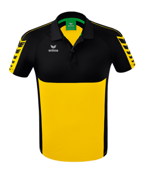 Erima Six Wings Poloshirt Gelb Schwarz - gelb