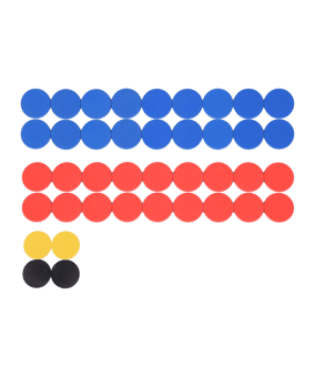 Cawila ACADEMY Magnet Set | 30mm | 40er Set |  | Rot Blau - rot
