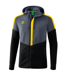 Erima Squad Kapuzen-Trainingsjacke Grau Schwarz - grau