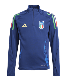 adidas Italien HalfZip Sweatshirt EM 2024 Kids - blau