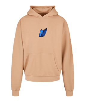 Mister Tee Le Papillon Oversized Hoody Beige 
