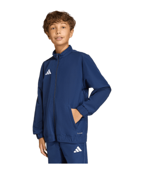 adidas Entrada 26 Präsentationsjacke Kids Dunkelblau - weiss