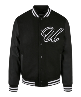 Urban Classics Big U College Jacke Schwarz - schwarz