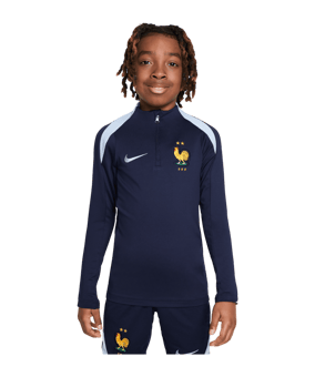Nike Frankreich Drill Top EM 2024 Kids Blau F498 - blau