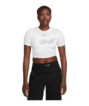 Nike Essential SLM Crop T-Shirt Damen Weiss F100 - weiss