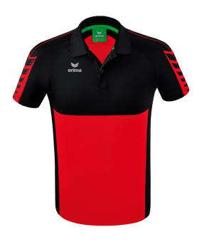 Erima Six Wings Poloshirt Rot Schwarz - rot