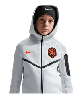 Nike KNVB Niederlande Tech Fleece Kapuzenjacke Kids Grau F025 - grau