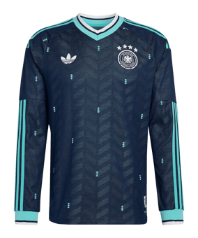 adidas DFB Deutschland Authentic Trikot Langarm |  Away WM 2026 Blau - blau