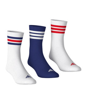 adidas 3 Stripes Crew 3er Pack Socken Weiß - weiss