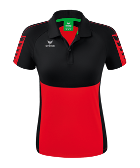 Erima Six Wings Poloshirt Damen Rot Schwarz - rot