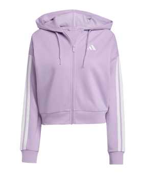 adidas Essentials 3-Stripes French Terry Kapuzenjacke Damen Lila - lila
