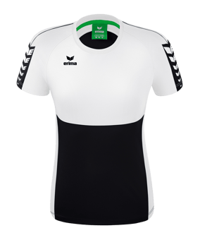 Erima Six Wings T-Shirt Damen Schwarz Weiss - schwarz