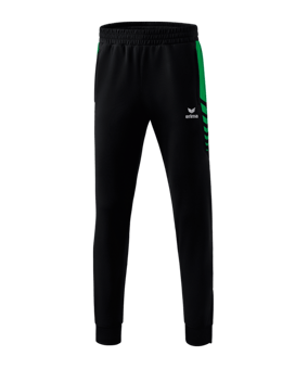 Erima SIX WINGS Trainingshose Schwarz Grün - schwarz