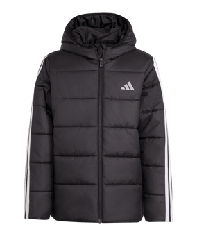 adidas Essentials 3 Stripes Padded Winterjacke Kids Schwarz - schwarz