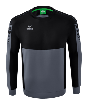 Erima Six Wings Sweatshirt Kids Grau Schwarz - grau