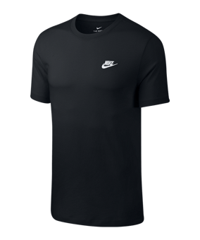 Nike Club T-Shirt Schwarz Weiss F013 - schwarz