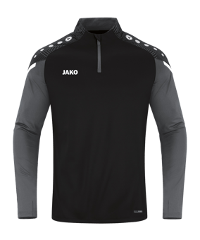 JAKO Performance Ziptop Schwarz Grau F804 - schwarz