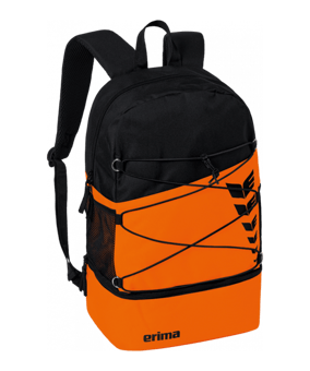 Erima Six Wings Rucksack Orange Schwarz - orange