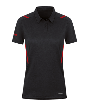JAKO Challenge Polo Damen Rot F502 - schwarz