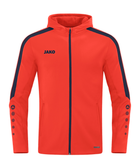 JAKO Power Kapuzenjacke Kids Orange Blau F375 - orange