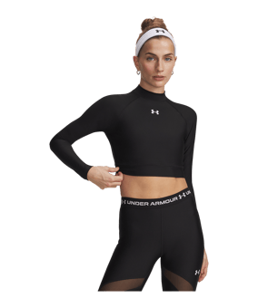 Under Armour HeatGear Crop Mock Damen Schwarz F008 - schwarz
