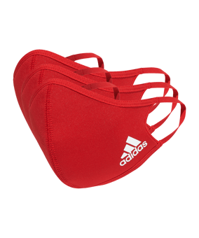 adidas Gesichtsmaske Gr.S 3er Set Rot - rot